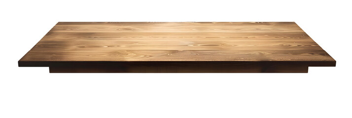 Wooden Table Top Surface Isolated on Transparent Background