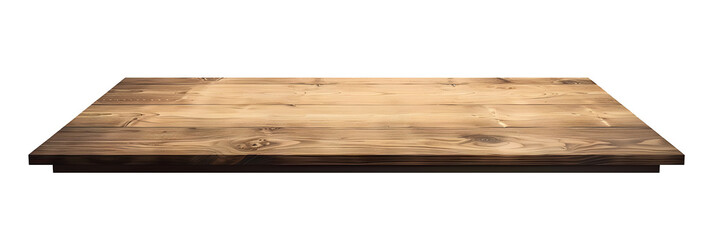 Wooden Table Top Surface Isolated on Transparent Background