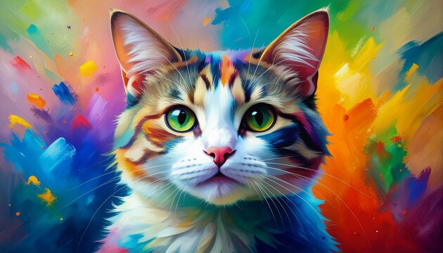 Chromacat: Burst of Whiskered Color  