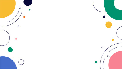 Colorful Abstract Circular Background with Copy Space in Modern Flat Style
