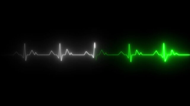 Abstract neon heartbeat signal icon animation background optimized for medical monitoring visuals and futuristic health UI design