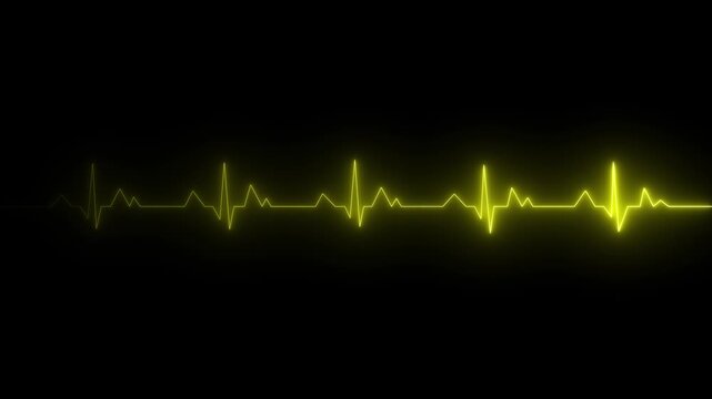 Abstract neon heartbeat signal icon animation background optimized for medical monitoring visuals and futuristic health UI design