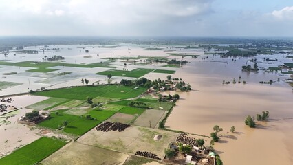 Flood Punjab Drone Aerial Showing