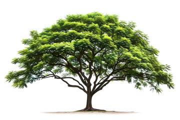 Green Tree with Lush Foliage Isolated on Transparent Background
