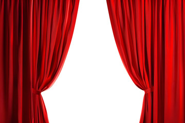 Red Theater Curtains Drapes Isolated on Transparent Background