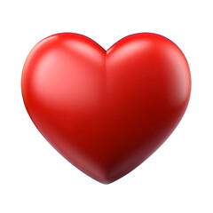Red Heart Love Icon Isolated on Transparent Background
