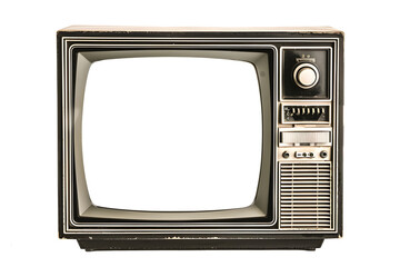Vintage Television Set Isolated on Transparent Background