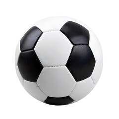 Classic Black and White Soccer Ball Isolated on Transparent Background