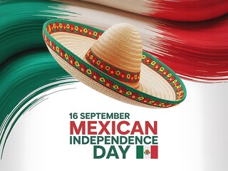 Celebrating mexican independence day with traditional sombrero and flag elements