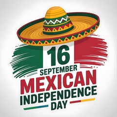 Celebrate mexican independence day with this vibrant sombrero and flag graphic
