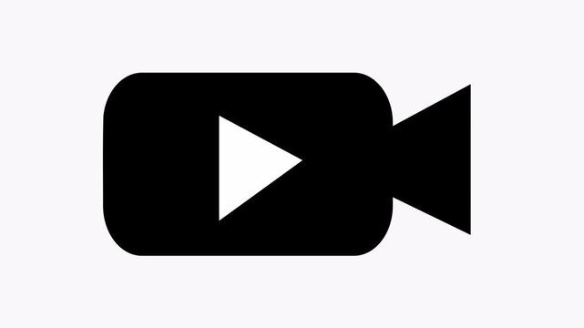 Black video camera icon is ideal for video production companies logos, technology related designs, or multimedia presentations needing an iconic touch.