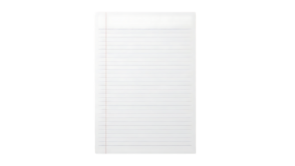 A notebook mockup with blank lined paper and a striped texture provides an empty white page for school or office business notes and memos