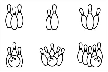 Bowling icon set. with a white background.