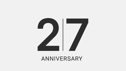 Simple 27th Anniversary Number Design in Black on a Bright Studio Background