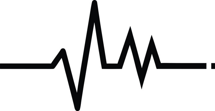 Pulse icon in simple modern vector format, Black heartbeat line icon on white background. Vector illustration.