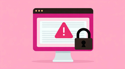 GDPR Cyber Risk Warning Concept with Secure Data on Desktop Screen