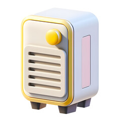 Cute Electric Heater Icon Isolated on Transparent Background