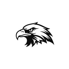 Obraz premium Black and White Eagle Head Illustration.