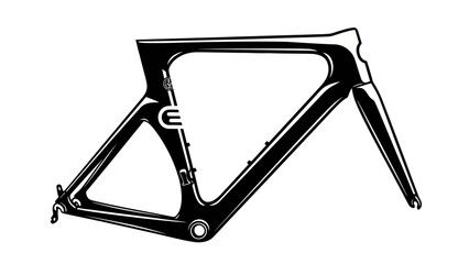 Sleek Black Carbon Fiber Bicycle Frame and Fork.