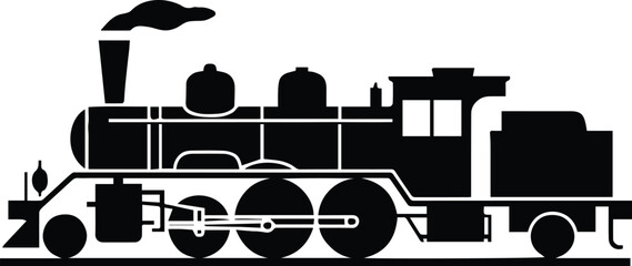 train silhouette steam locomotive profile vector icon © AIcon Star