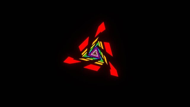 Multicolor Curved Triangle Background VJ Loop in 4K
