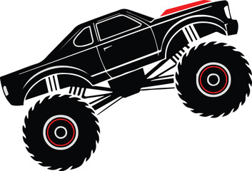 truck black and white monster truck graphic for print use © AIcon Star