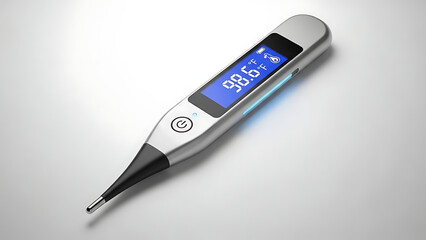Modern digital thermometer displaying temperature
