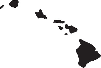  Hawaiian Islands black silhouette vector showing simple flat outline of islands for geographic visuals © Jayfa islam