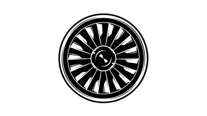 Jet Engine Turbine Fan Blades Detailed Close Up Illustration.