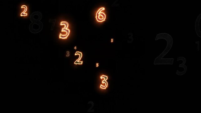 Alpha channel is included. Numerology (secret knowledge about the numbers). 3D animation. Quick Time, codec: PNG, 16-bit color, highest quality. Smooth gradation of color, without banding effect.