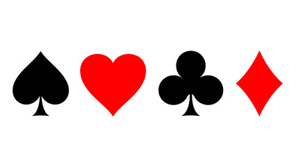 A simple illustration showcases the four suits of playing cards spades hearts clubs and diamonds