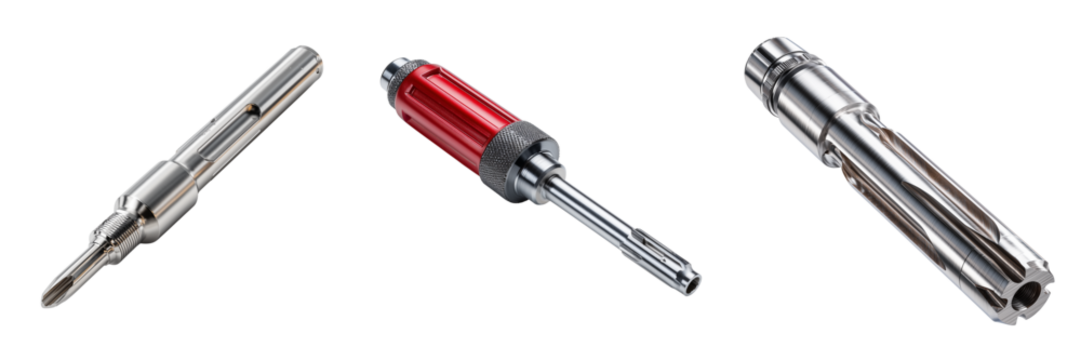 Set of Magnetic screwdriver bit with guard angled view on transparent png background. Ai generated - Powered by Adobe