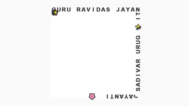 Guru Ravidas Jayanti Celebration with Decorative Border and Flowers.