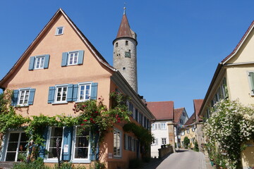 Obraz premium Altstadt mit Stadtturm in Kirchberg an der Jagst
