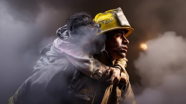 A Brave Firefighter Rescues a Child from Danger, Highlighting Courage, Sacrifice, and the Unbreakable Bond of Protection in a Harrowing Moment Amidst Smoke and Chaos.