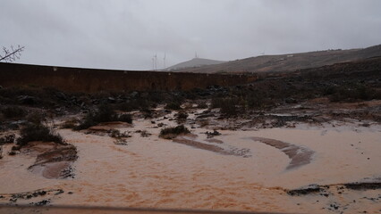 rainy day in a desert and arid place