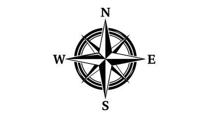 Classic Compass Rose Symbol for Navigation and Direction.
