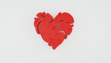 3D love concept featuring romantic heart symbols and elegant love typography, perfect for Valentine&rsquo;s Day designs, couple themes, wedding graphics, romantic branding, social media visuals, and modern 