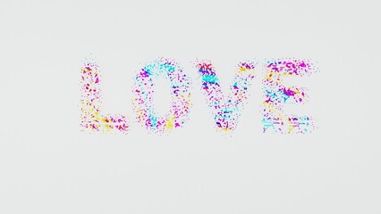 3D love concept featuring romantic heart symbols and elegant love typography, perfect for Valentine&rsquo;s Day designs, couple themes, wedding graphics, romantic branding, social media visuals, and modern 