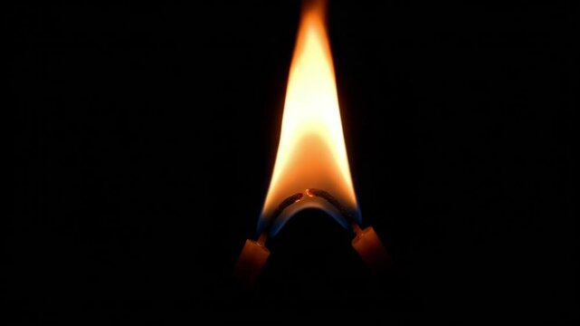 Dramatic 4K Extreme Close Up of Two Candle Flames Merging into One Light, Symbolizing Unbreakable Bond, Eternal Love, and Romantic Unity
