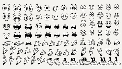 Fototapeta premium Cartoon Character Vector Elements Illustration Kit