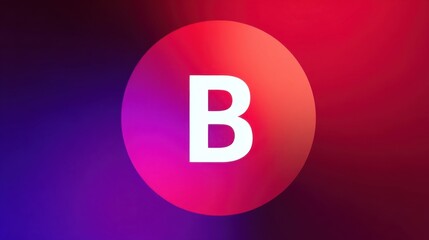 A bold white letter B inside a circle on a vibrant gradient background transitioning from purple to red through pink sha
