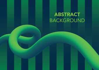 Abstract Modern colorful  green Gradient Fluid Waves. Flowing Spiral Strokes Line Art , 3d line effect, Green Background 