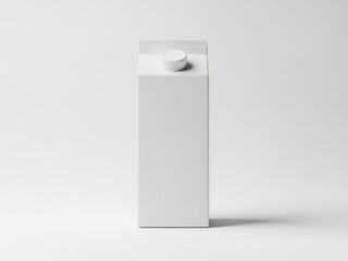 Single milk carton on white background