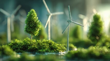 verdant energy terminology display defocused environmental background sustainable power concept renewable electricity symbolism ecological energy representation with copy