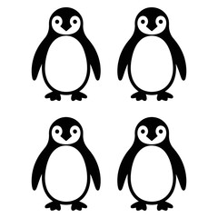 Fototapeta premium set of cartoon penguins