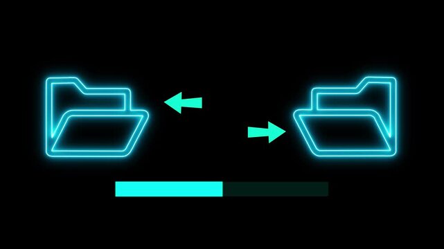 Cloud Based Data Exchange and File Management Tools concept on the transparent background. Motion graphics of Advanced Digital File Technology . app, archive, arrow, back, backup, business