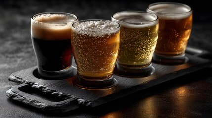 Beer flight display clean slate drinks