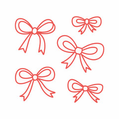 Hand Drawn Bow Collection &ndash; Minimal Line Art Ribbon Vector Set