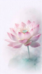 An elegant romantic lotus art print, Ai generated image